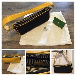 Kate Spade Navy Purse with Yellow Accents (NWOT)